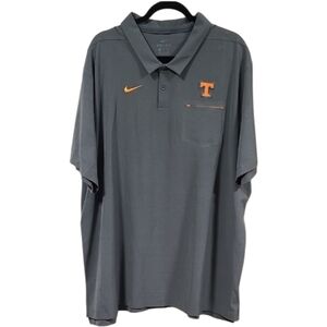 Nike Men's Polo Shirt Gray Orange Swoosh University of Tennessee College Vols T